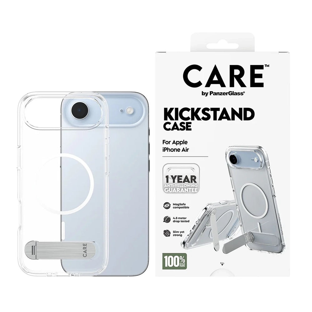 Futrola MagSafe za Apple iPhone 17 Air, PanzerGlass, Care Feature Kickstand, Prozirna