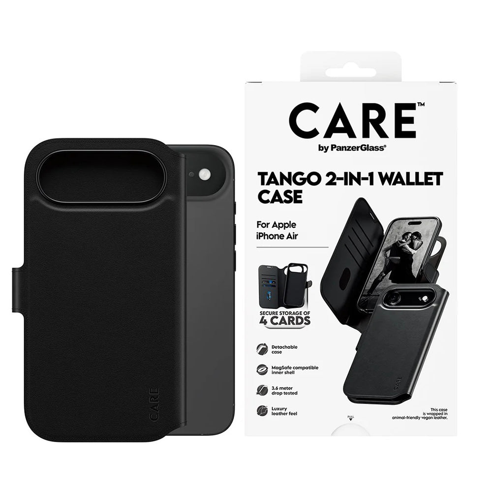 Futrola MagSafe za Apple iPhone 17 Air, PanzerGlass, Care Feature Tango Two-in-One, Crna