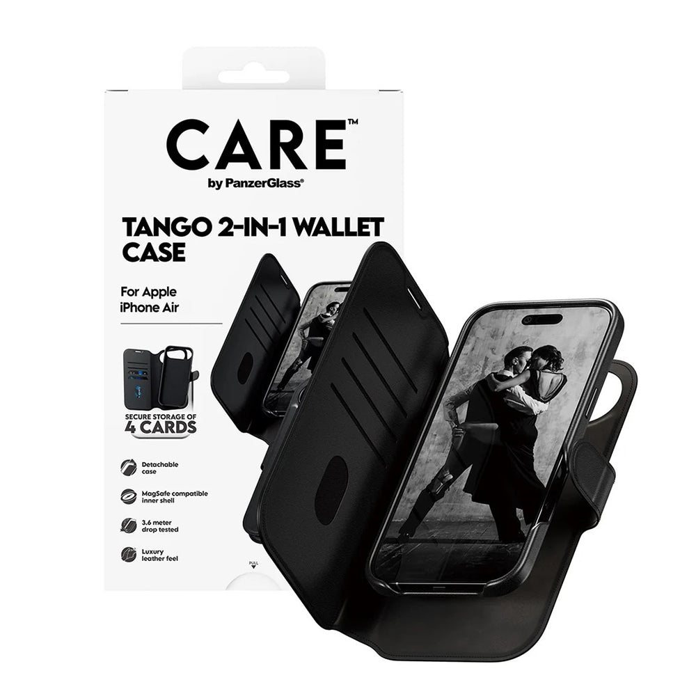 Futrola MagSafe za Apple iPhone 17 Air, PanzerGlass, Care Feature Tango Two-in-One, Crna