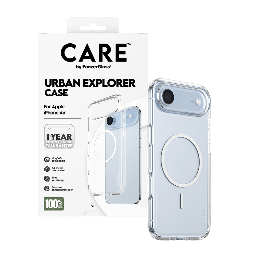 MagSafe futrola za Apple iPhone 17 Air, PanzerGlass, Care Urban Explorer, Bijela Prozirna