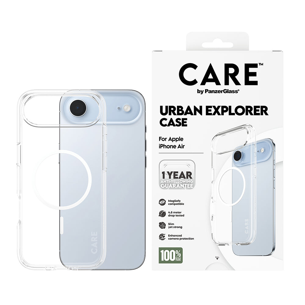 MagSafe futrola za Apple iPhone 17 Air, PanzerGlass, Care Urban Explorer, Bijela Prozirna