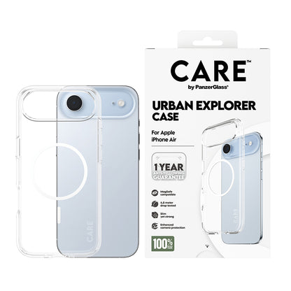 MagSafe futrola za Apple iPhone 17 Air, PanzerGlass, Care Urban Explorer, Bijela Prozirna