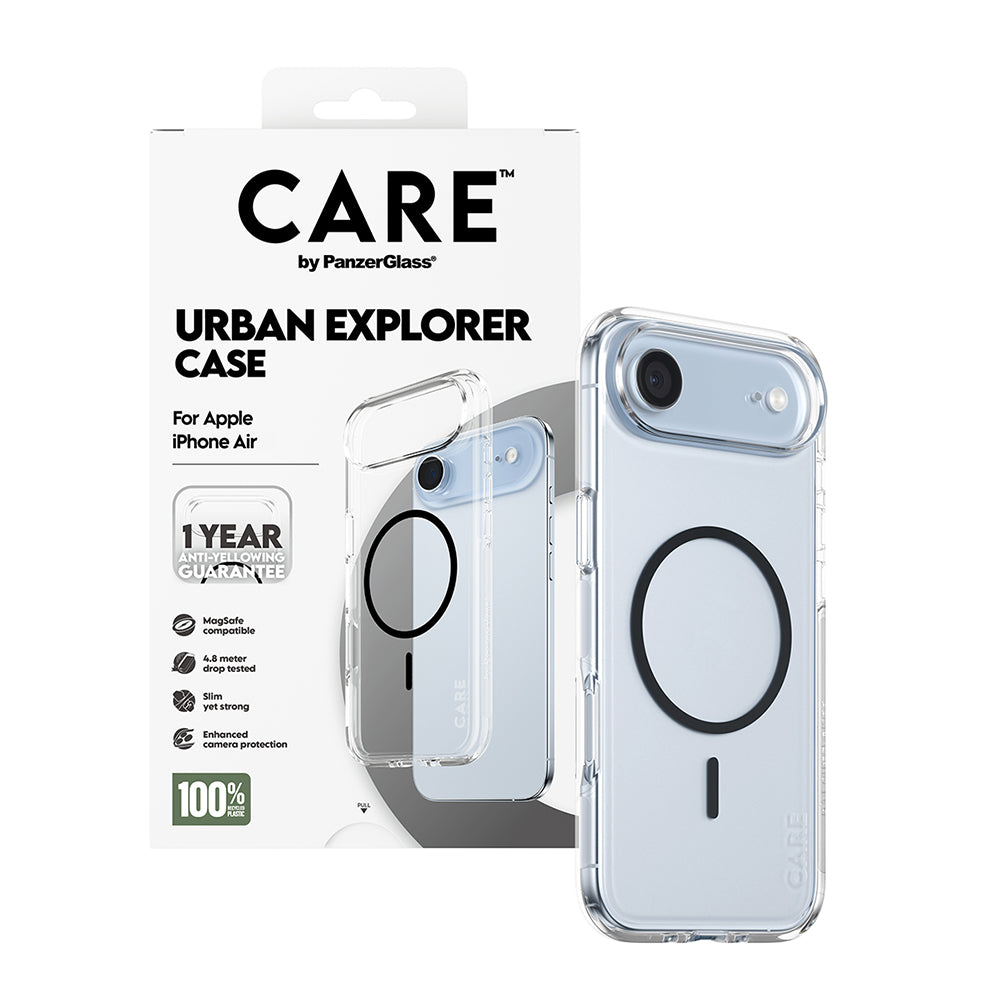 Futrola MagSafe za Apple iPhone 17 Air, PanzerGlass, Care Urban Explorer, Crna Prozirnost