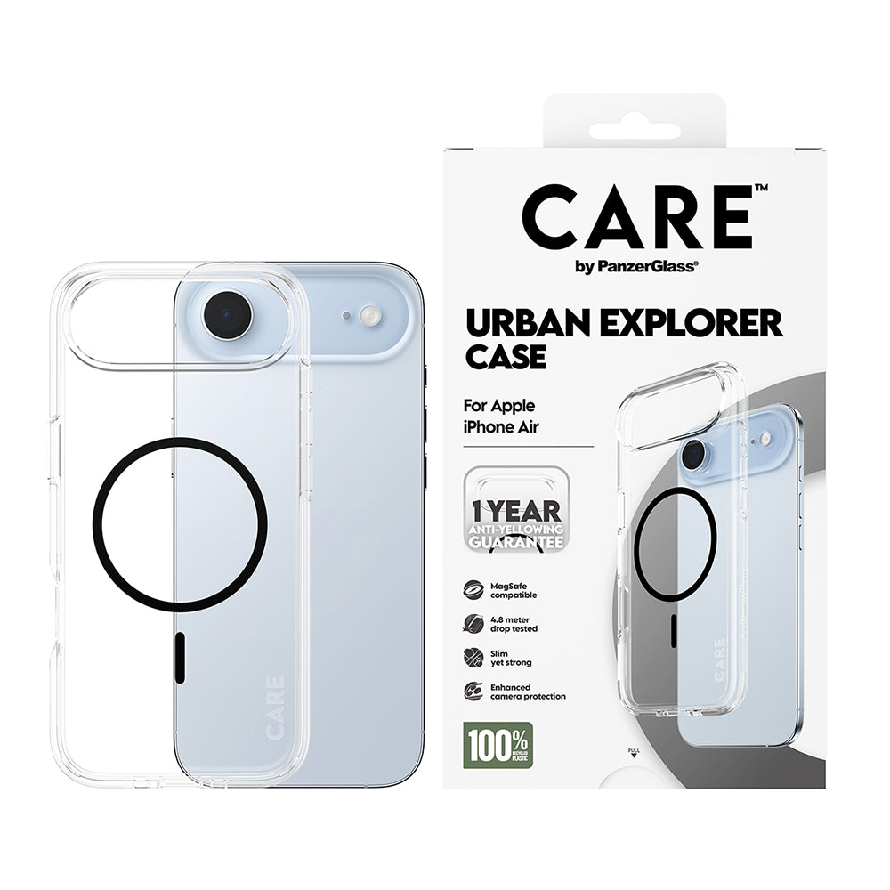 Futrola MagSafe za Apple iPhone 17 Air, PanzerGlass, Care Urban Explorer, Crna Prozirnost