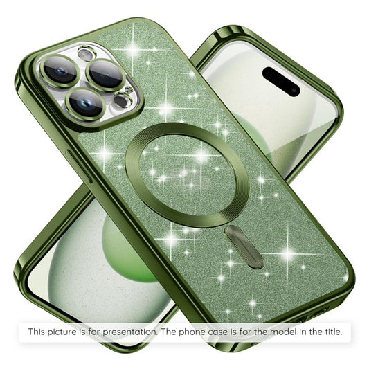 MagSafe futrola za Apple iPhone 17 Air, Techsuit, Luxury Glitter, Tamno Zelena