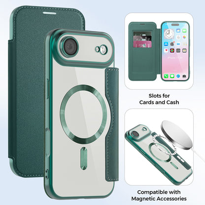 MagSafe futrola za Apple iPhone 17 Air, Techsuit, SmartMag Book, Zelena