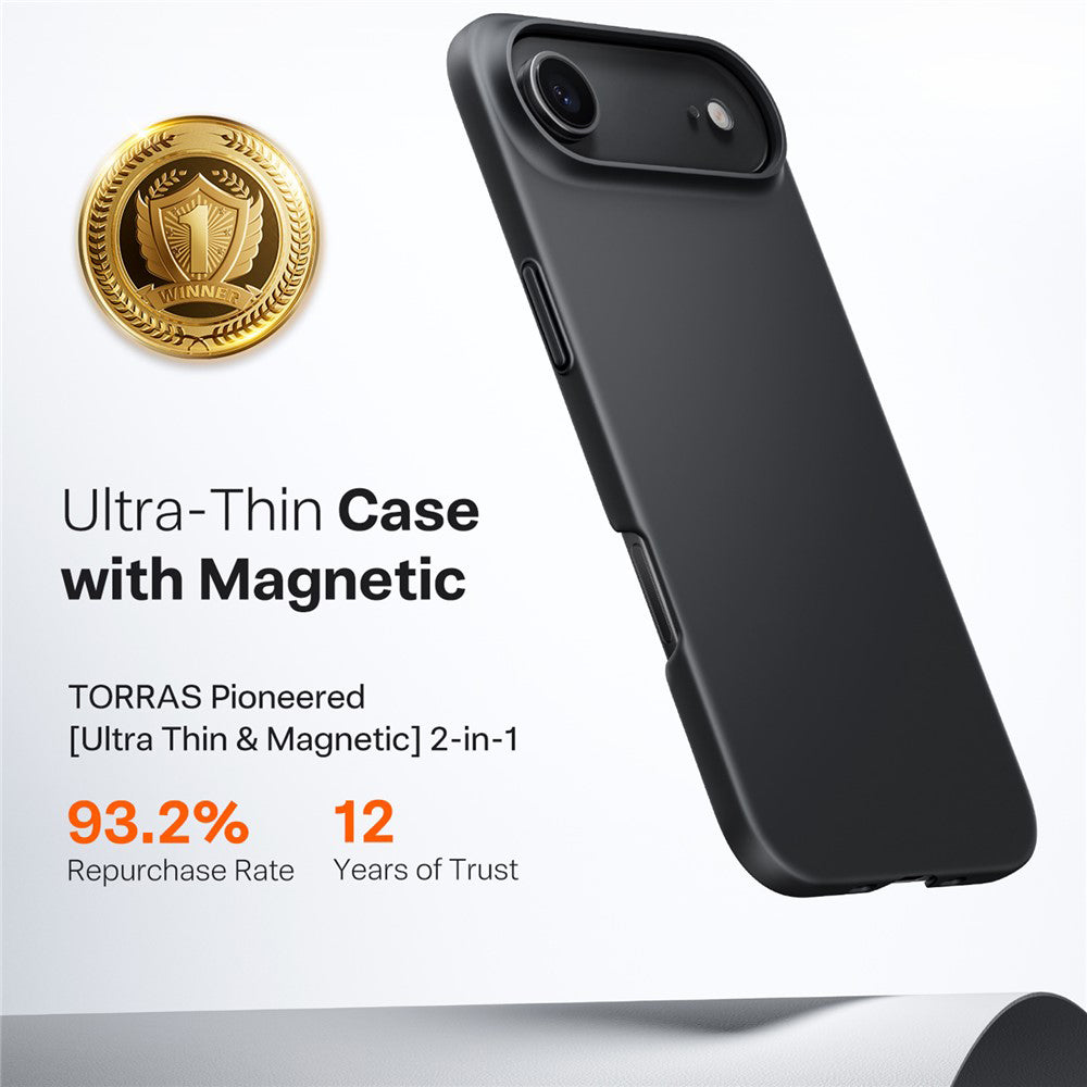 MagSafe futrola za Apple iPhone 17 Air, Torras, SlimFit, Crna