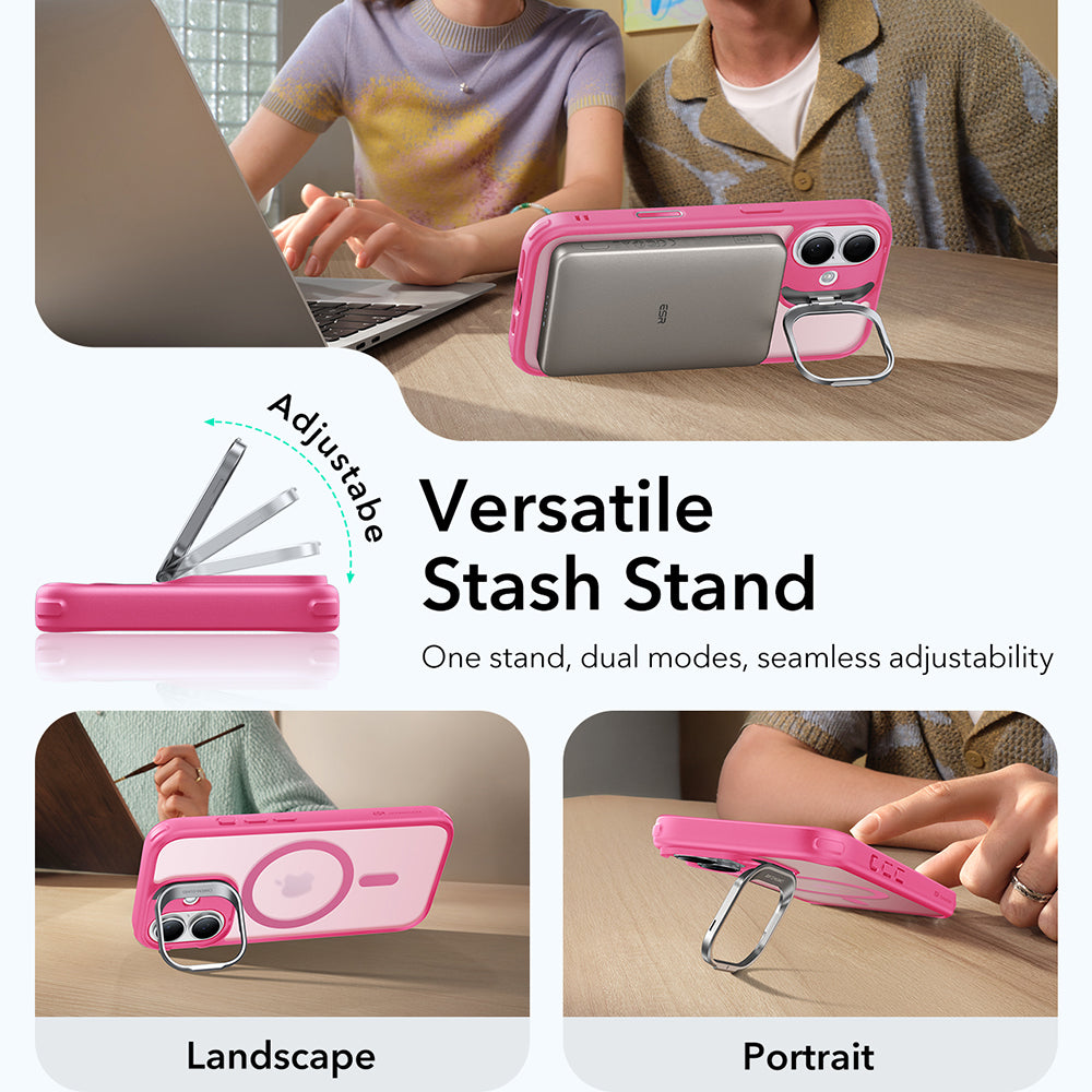 Futrola MagSafe za Apple iPhone 17, ESR, Classic Hybrid Kickstand, Satin Pink