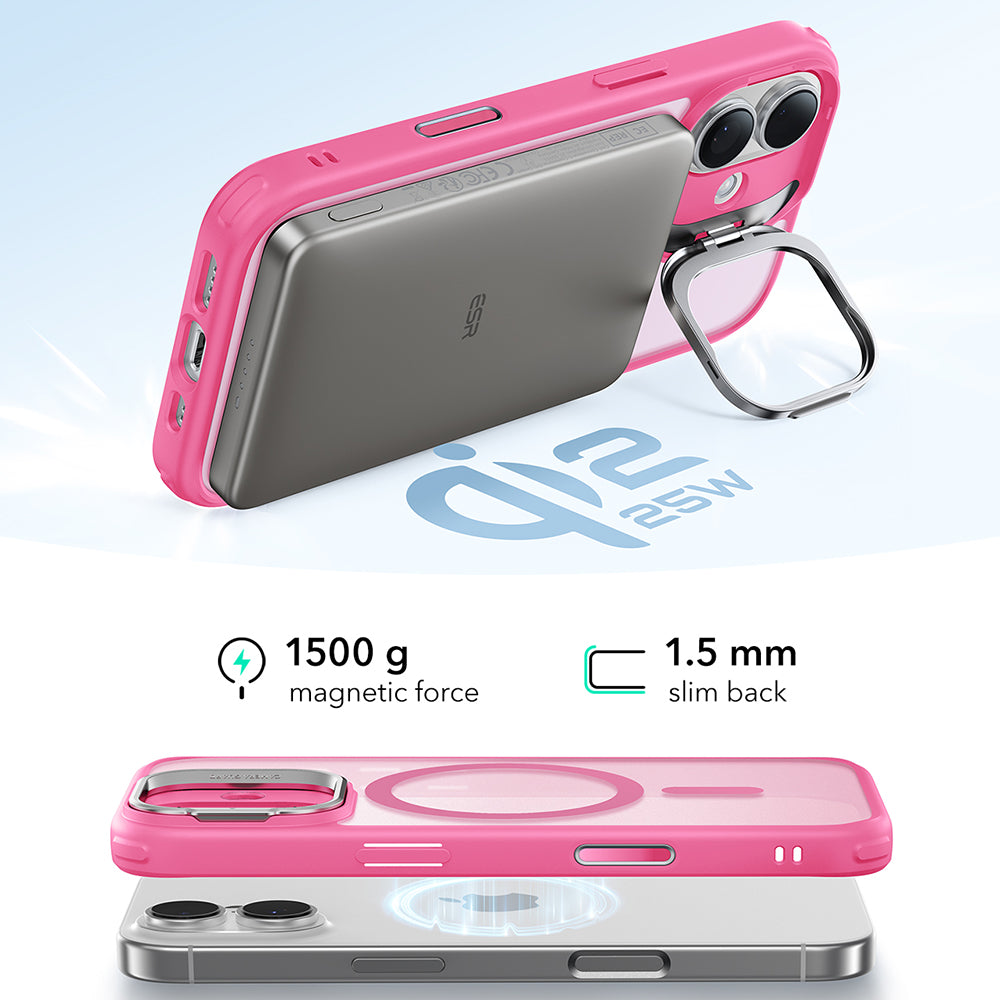 Futrola MagSafe za Apple iPhone 17, ESR, Classic Hybrid Kickstand, Satin Pink