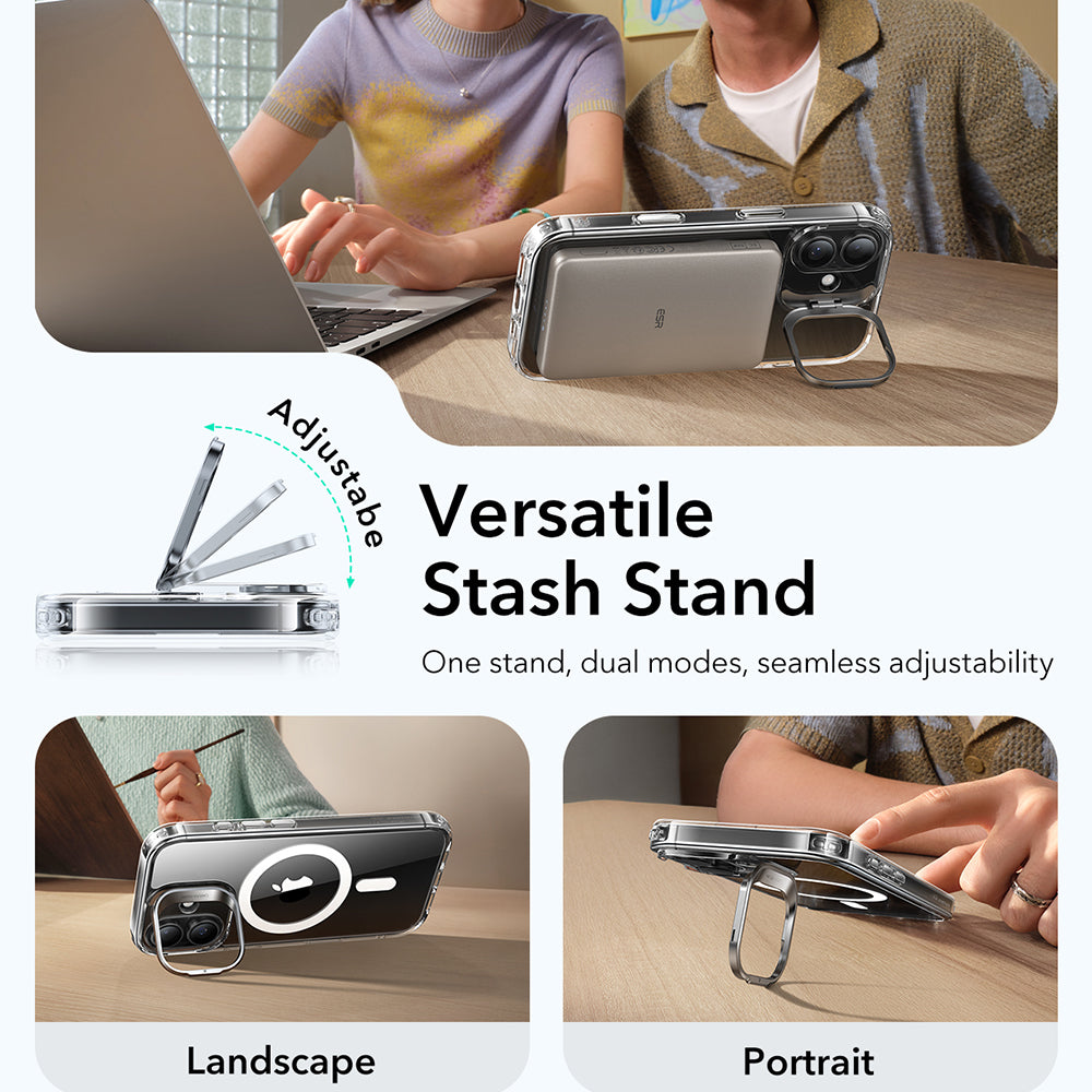 Futrola MagSafe za Apple iPhone 17, ESR, Classic Hybrid Kickstand, Prozirna