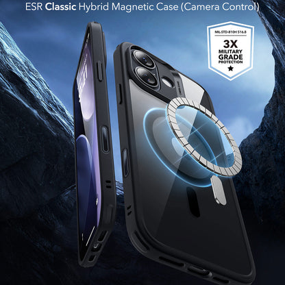 Futrola MagSafe za Apple iPhone 17, ESR, Classic Hybrid, Crno Prozirna