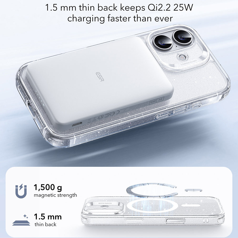 Futrola MagSafe za Apple iPhone 17, ESR, Classic Hybrid Shimmer, Prozirna