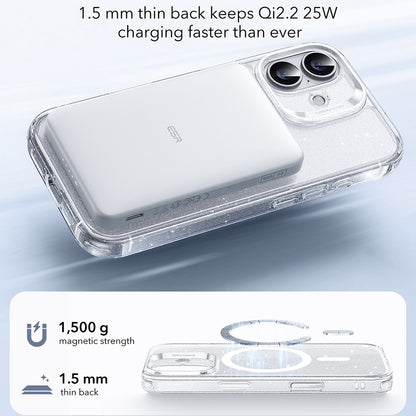 Futrola MagSafe za Apple iPhone 17, ESR, Classic Hybrid Shimmer, Prozirna
