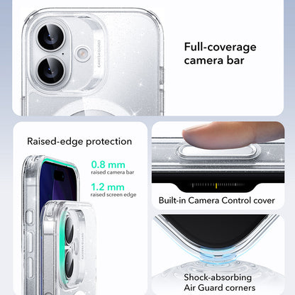 Futrola MagSafe za Apple iPhone 17, ESR, Classic Hybrid Shimmer, Prozirna