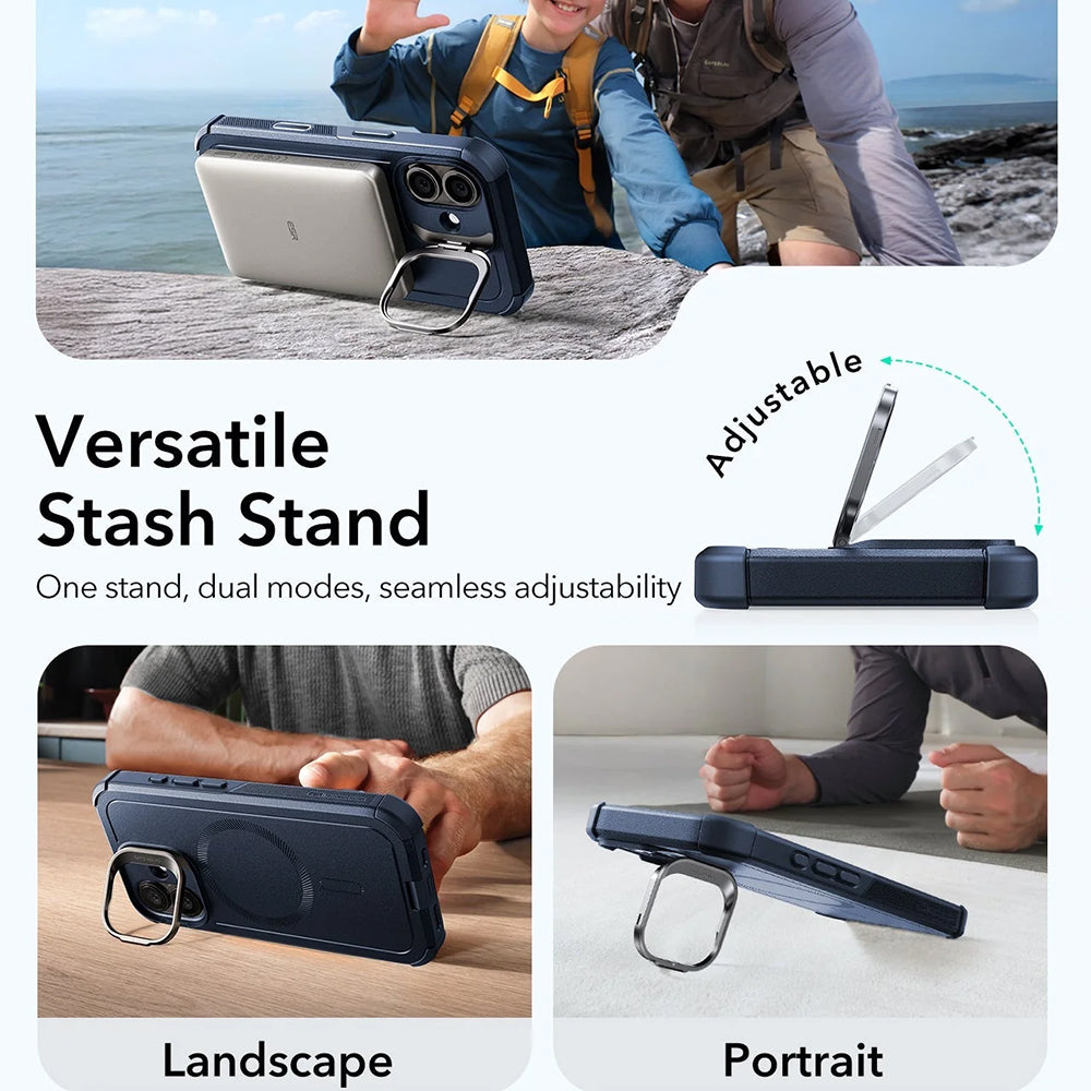 MagSafe futrola za Apple iPhone 17, ESR, Cyber Armor Kickstand, Plava