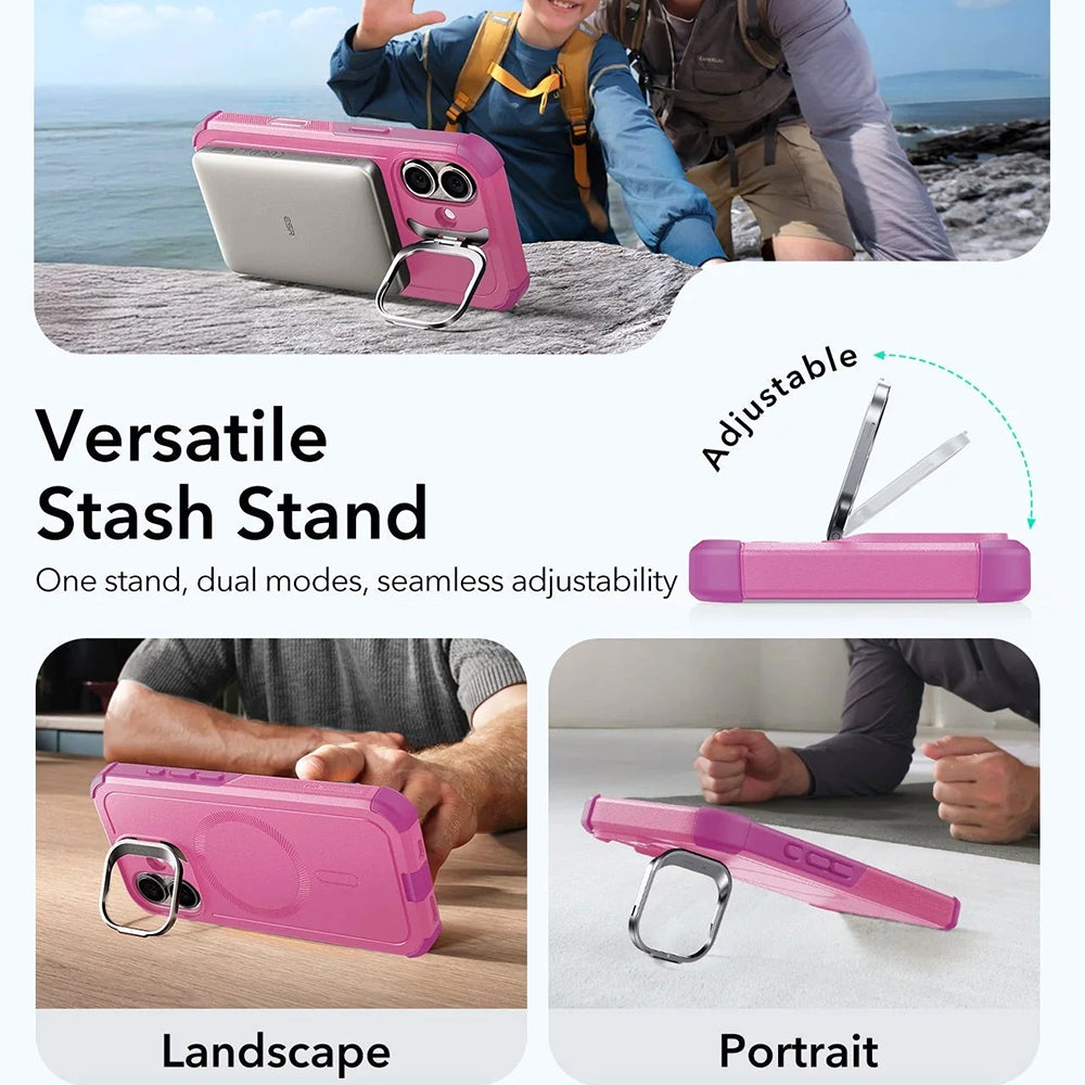 Futrola MagSafe za Apple iPhone 17, ESR, Cyber Armor Kickstand, Roza