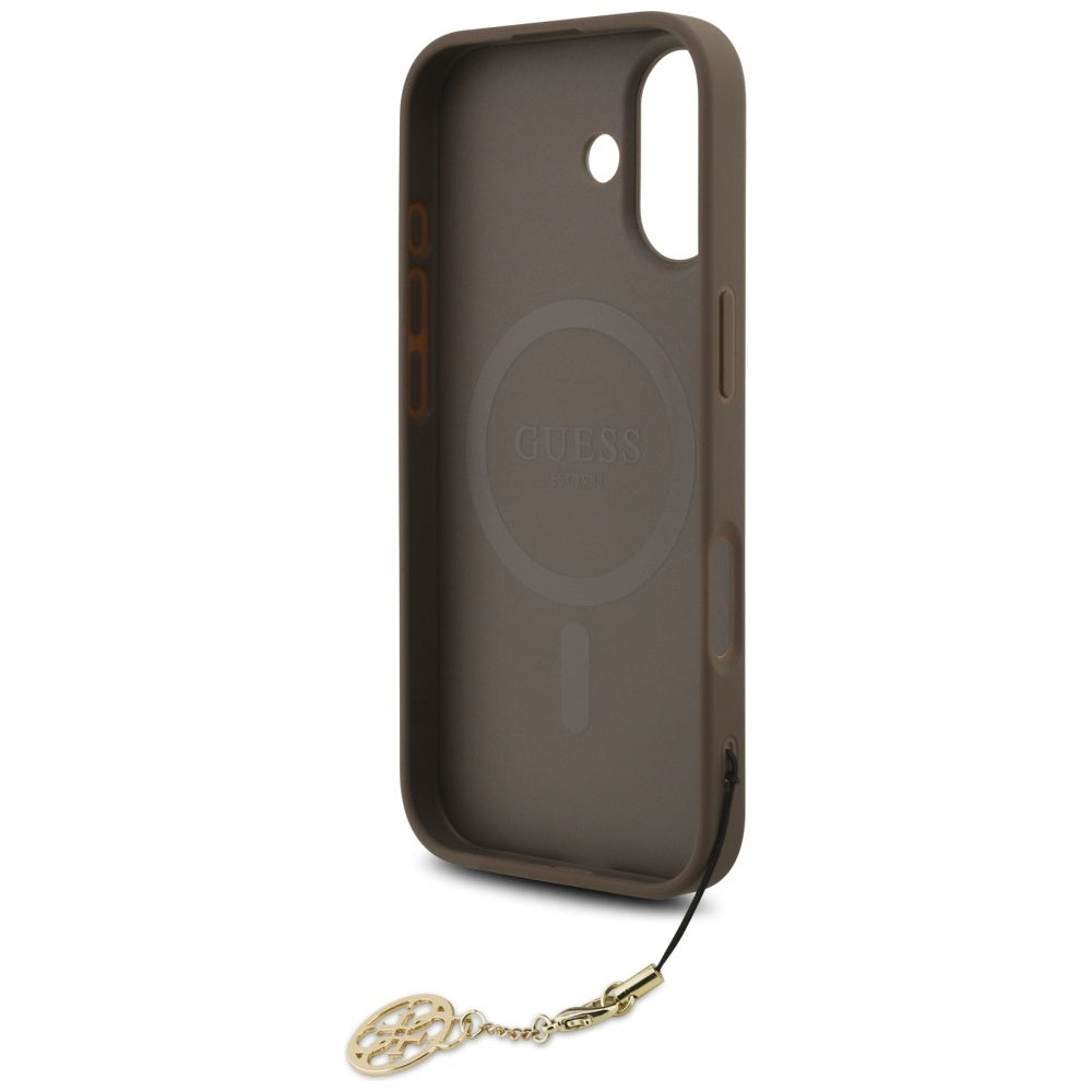 MagSafe futrola za Apple iPhone 17, Guess, 4G Charm Cradle, smeđa
