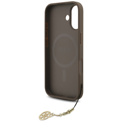 MagSafe futrola za Apple iPhone 17, Guess, 4G Charm Cradle, smeđa