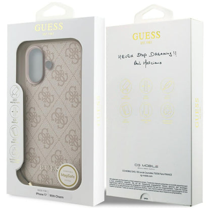 MagSafe futrola za Apple iPhone 17, Guess, 4G Charm Cradle, Roza