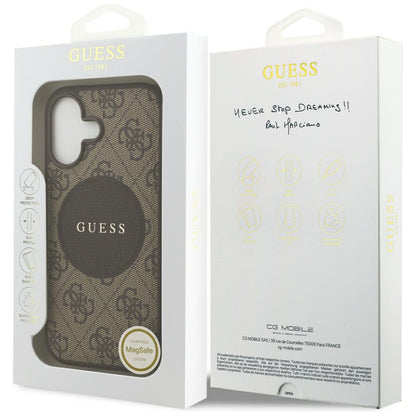 MagSafe futrola za Apple iPhone 17, Guess, 4G Circle Classic Logo, smeđa