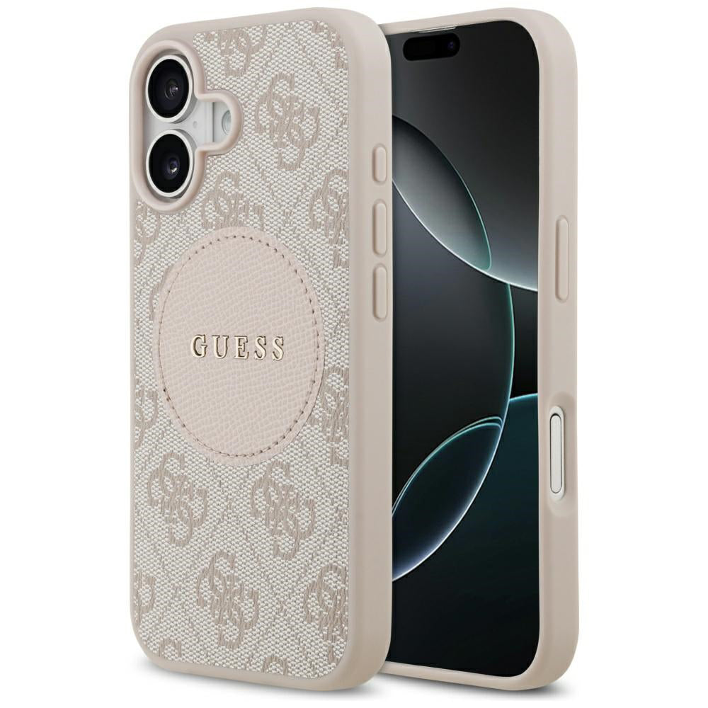Futrola MagSafe za Apple iPhone 17, Guess, 4G Circle Classic Logo, Roza