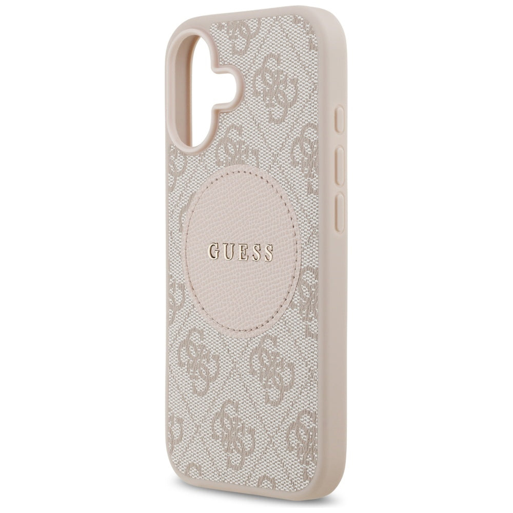 Futrola MagSafe za Apple iPhone 17, Guess, 4G Circle Classic Logo, Roza