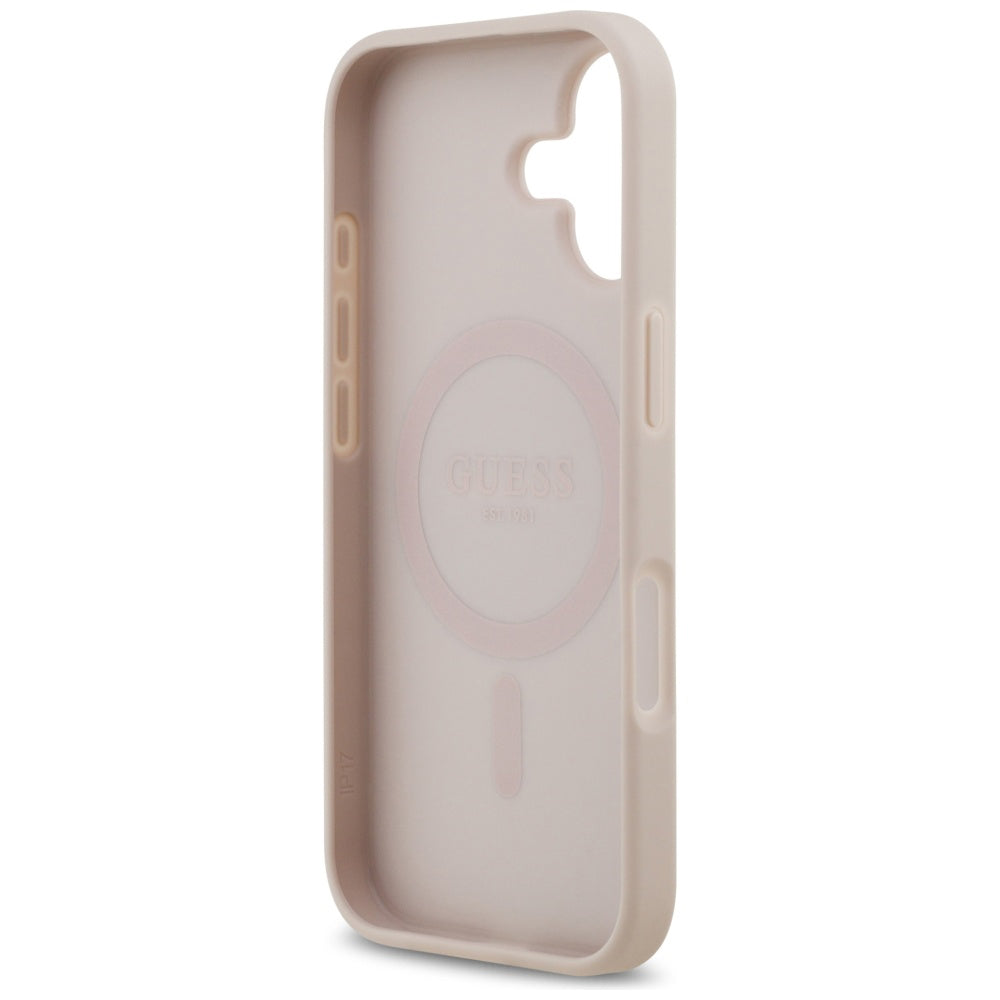 Futrola MagSafe za Apple iPhone 17, Guess, 4G Circle Classic Logo, Roza
