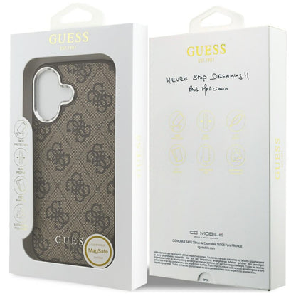 MagSafe futrola za Apple iPhone 17, Guess, 4G Classic Logo, smeđa