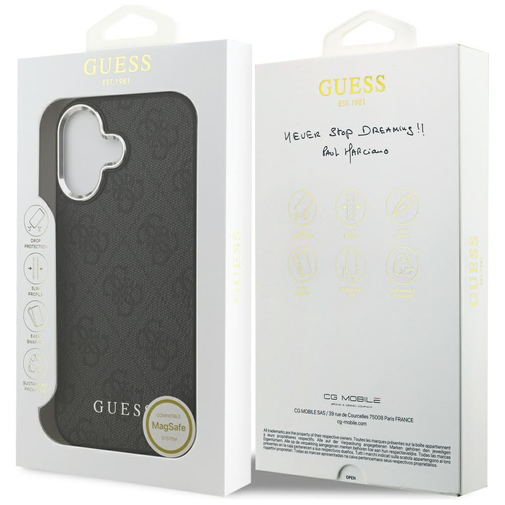 MagSafe futrola za Apple iPhone 17, Guess, 4G Classic Logo, Crna