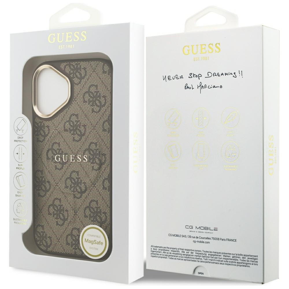 MagSafe futrola za Apple iPhone 17, Guess, 4G Classic, smeđa