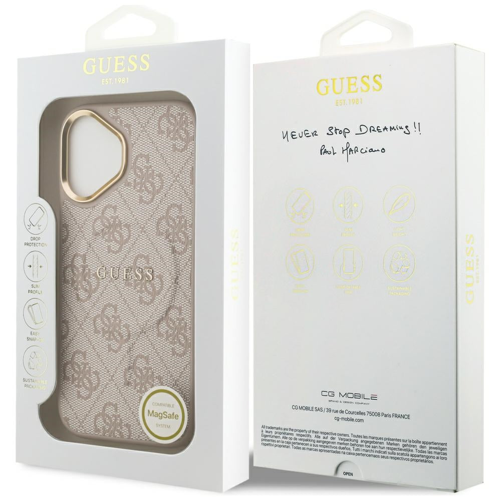MagSafe futrola za Apple iPhone 17, Guess, 4G Classic, Roza