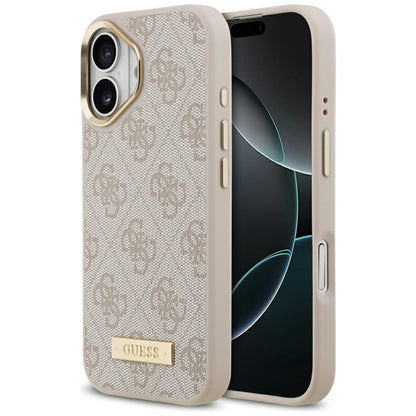 MagSafe futrola za Apple iPhone 17, Guess, 4G Logo Plate, Roza