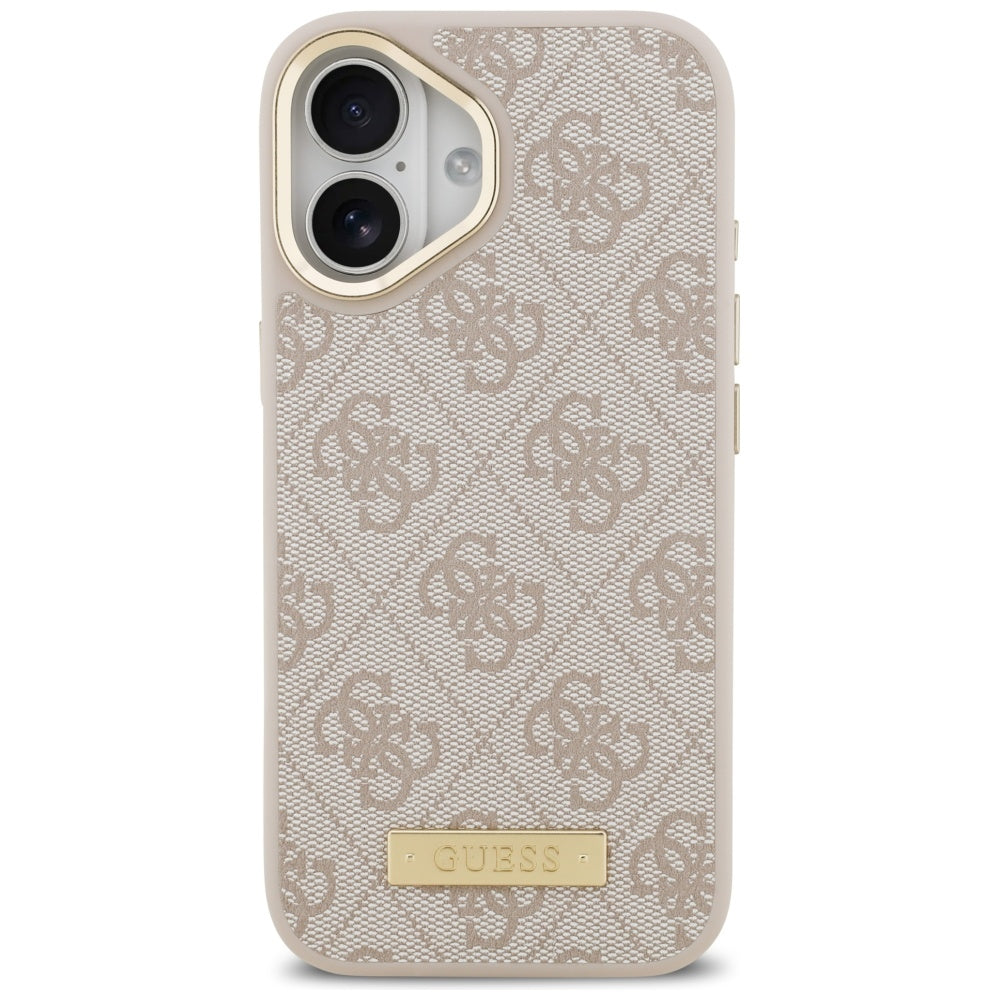 MagSafe futrola za Apple iPhone 17, Guess, 4G Logo Plate, Roza