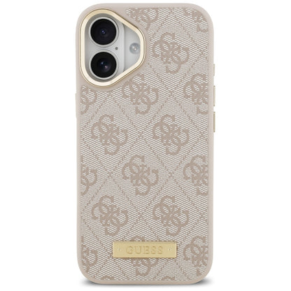 MagSafe futrola za Apple iPhone 17, Guess, 4G Logo Plate, Roza