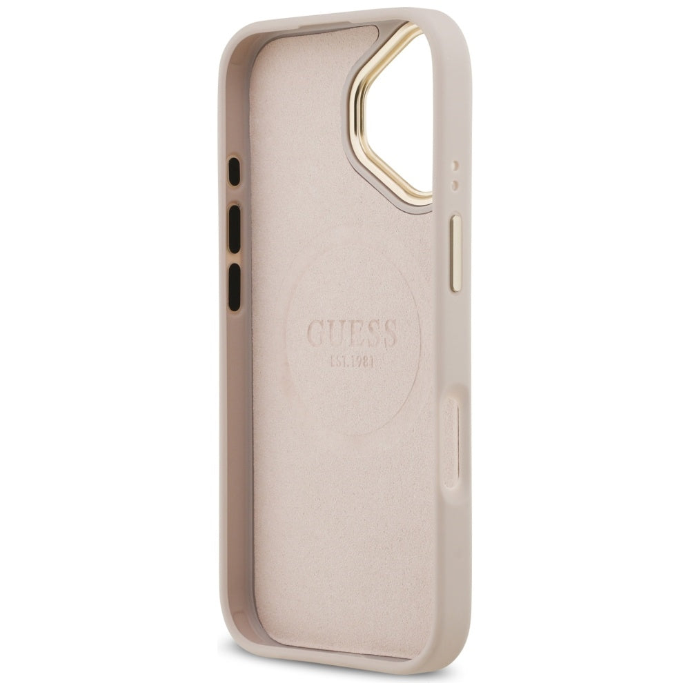 MagSafe futrola za Apple iPhone 17, Guess, 4G Logo Plate, Roza