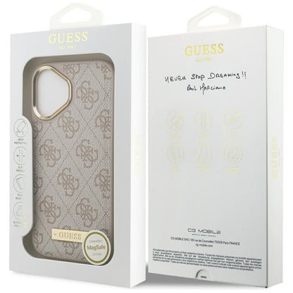 MagSafe futrola za Apple iPhone 17, Guess, 4G Logo Plate, Roza