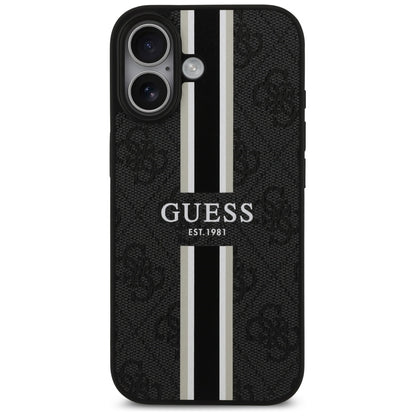 MagSafe futrola za Apple iPhone 17, Guess, 4G Printed Stripes, Crna