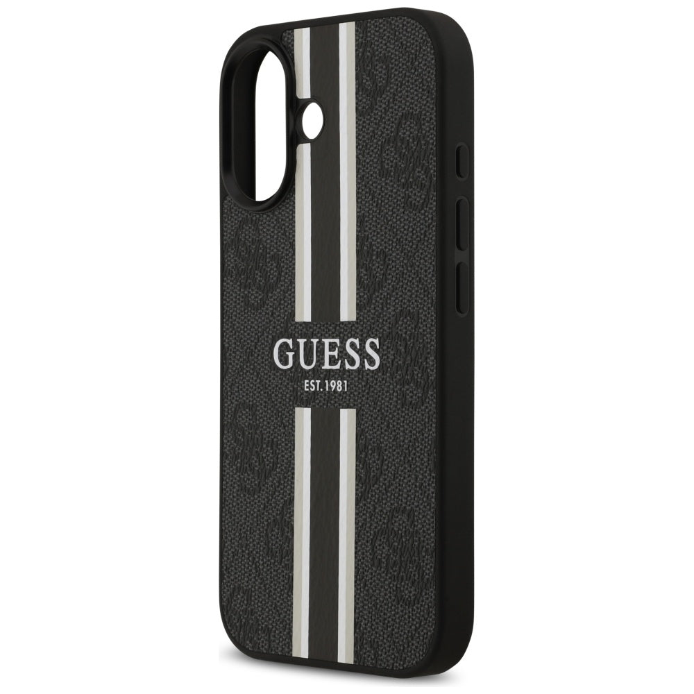 MagSafe futrola za Apple iPhone 17, Guess, 4G Printed Stripes, Crna