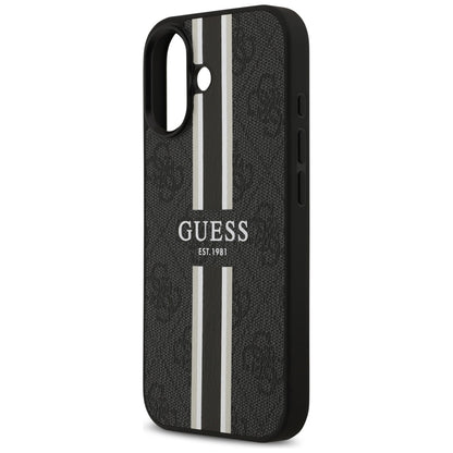 MagSafe futrola za Apple iPhone 17, Guess, 4G Printed Stripes, Crna