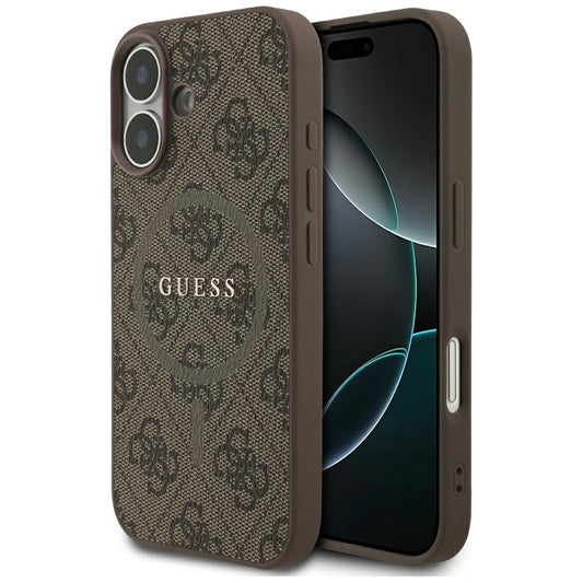 MagSafe futrola za Apple iPhone 17, Guess, 4G Ring Classic Logo, smeđa