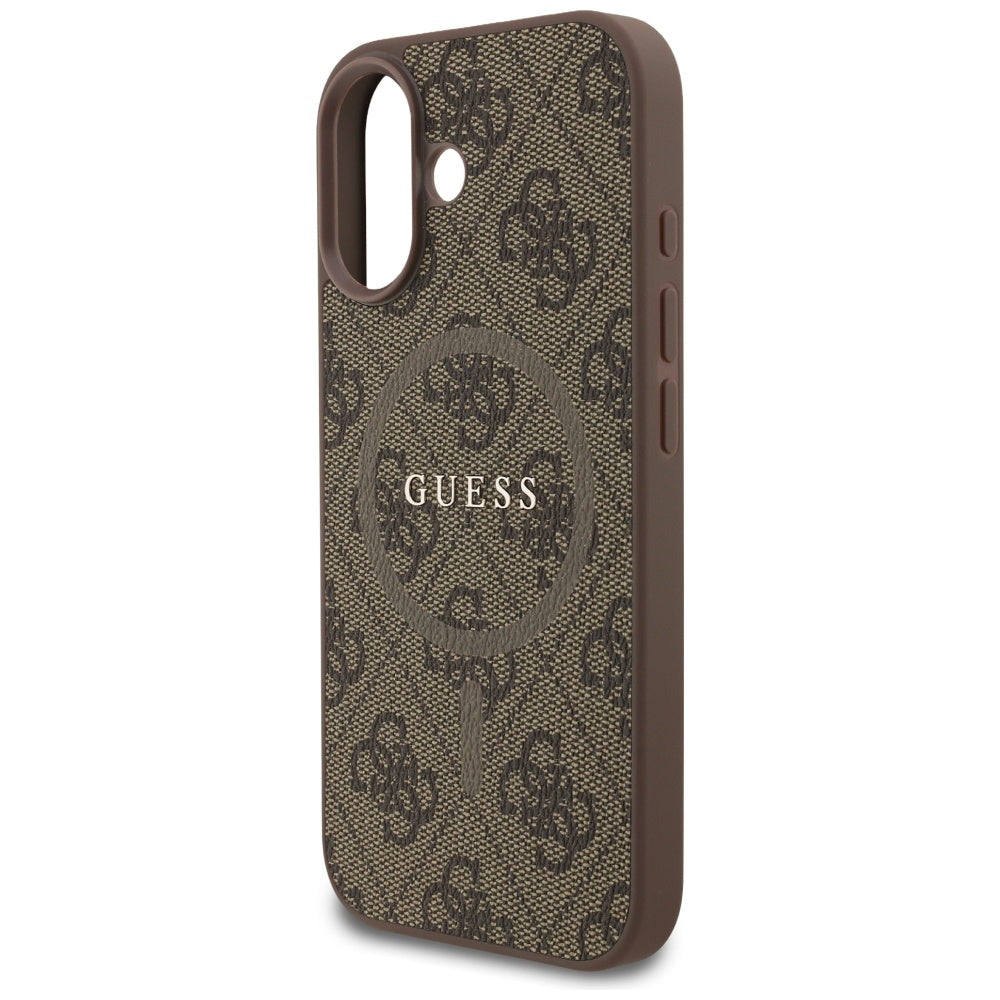 MagSafe futrola za Apple iPhone 17, Guess, 4G Ring Classic Logo, smeđa