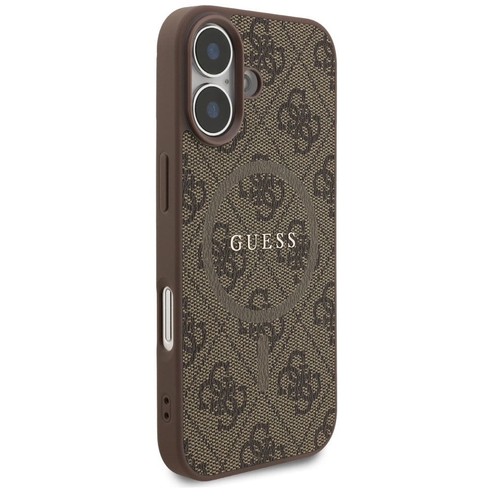 MagSafe futrola za Apple iPhone 17, Guess, 4G Ring Classic Logo, smeđa