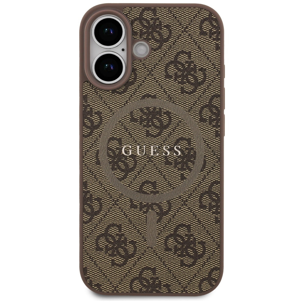 MagSafe futrola za Apple iPhone 17, Guess, 4G Ring Classic Logo, smeđa