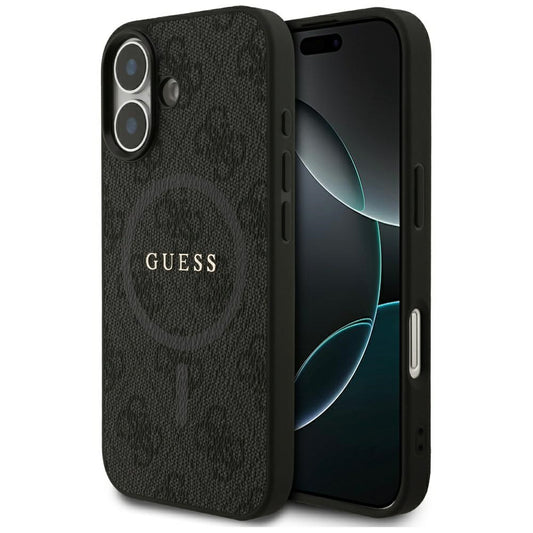 MagSafe futrola za Apple iPhone 17, Guess, 4G Ring Classic Logo, Crna