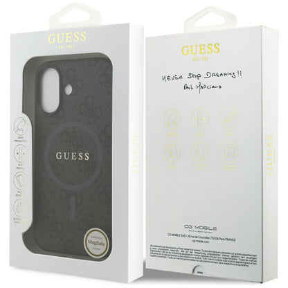 MagSafe futrola za Apple iPhone 17, Guess, 4G Ring Classic Logo, Crna