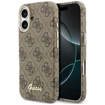 Futrola MagSafe za Apple iPhone 17, Guess, 4G Script Logo, Smeđa