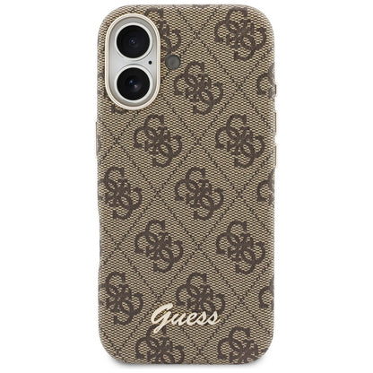 Futrola MagSafe za Apple iPhone 17, Guess, 4G Script Logo, Smeđa