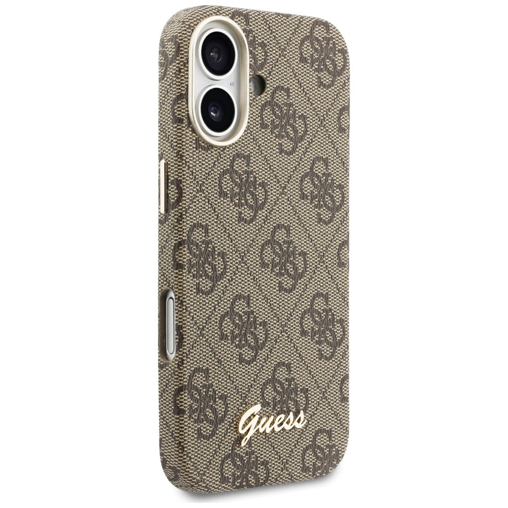Futrola MagSafe za Apple iPhone 17, Guess, 4G Script Logo, Smeđa