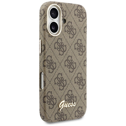 Futrola MagSafe za Apple iPhone 17, Guess, 4G Script Logo, Smeđa