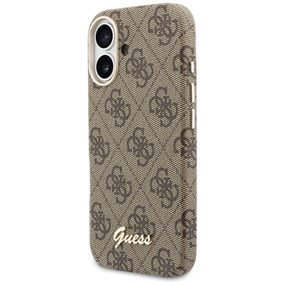 Futrola MagSafe za Apple iPhone 17, Guess, 4G Script Logo, Smeđa